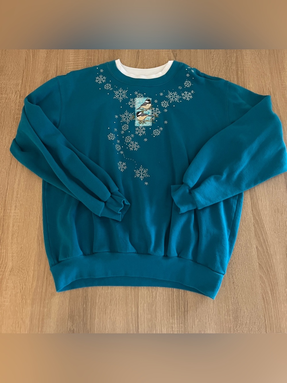 Vintage Bird Embroidered Holiday Sweatshirt